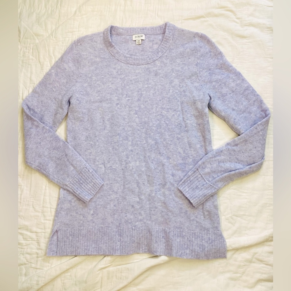J.Crew Crewneck Ultra-Soft Sweater Wool Blend Lavender Marl‎ XS